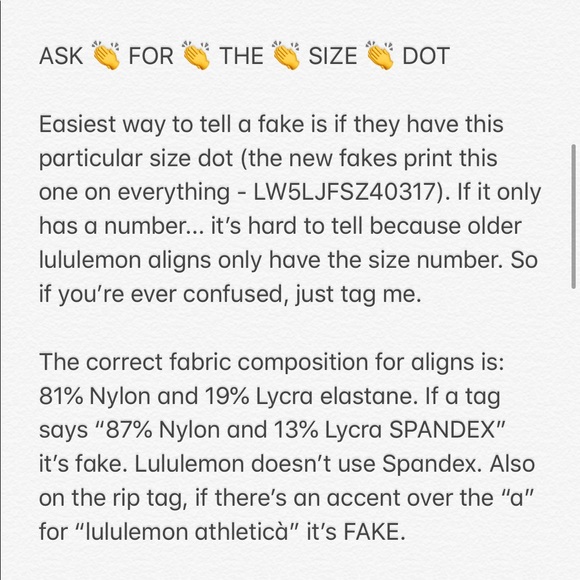 ***Lululemon Align PSA - How to spot FAKES*** - Picture 4 of 8